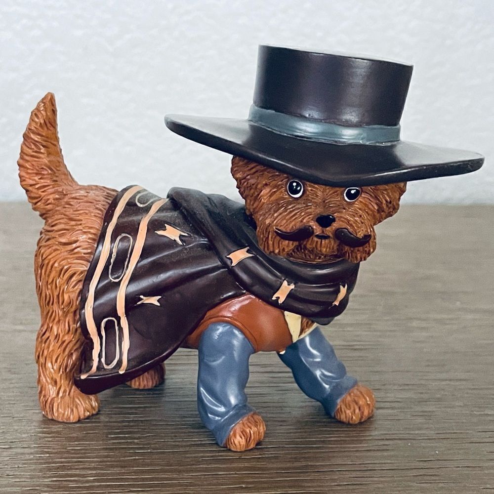 Hamilton Collection Spurs N Furs Yorkie Dog Wild West Cowboy Figurine